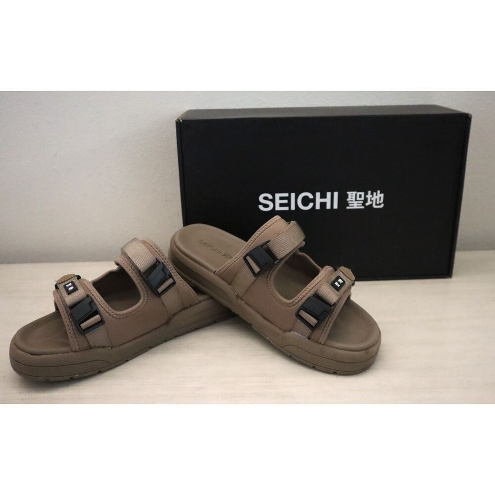 Seichi Men's Sz 10 Taupe Sandoru Ichi Comfort Slide Sandals